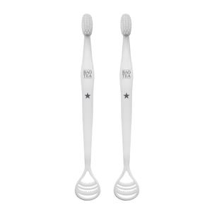 Bundle of 2 All-in-one Toothbrush & Tongue Cleaner Cheap Fashionable
