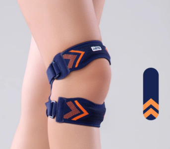 AETE Double Patella Knee Strap Support AB24 Blue/Orange Sale Best