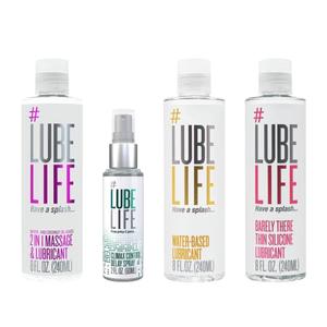 #LubeLife Staycation Combination, 2-in-1 Massage & Lubricant 8 Fl Oz, Climax Control Delay Spray 2 Fl Oz, Water-Based Lubricant 8 Fl Oz, Barely There Thin Silicone Lubricant 8 Fl Oz, For Men, Women, a Cheap Pice Free Shipping