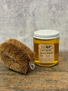 Cast Iron Seasoning Oil and Tawashi Cast Iron Scrubbing Brush Combo - oil available in 2 sizes Free Shipping Visit