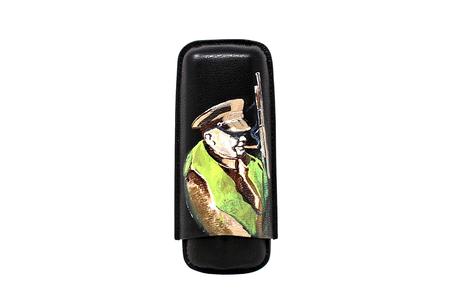 Sir Winston Churchill Hand Painted Cigar Case for 2 Cigars Best Pices For Sale
