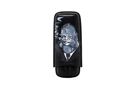 Sir Winston Churchill Hand Painted Cigar Case for 2 Cigars Official Sale Online