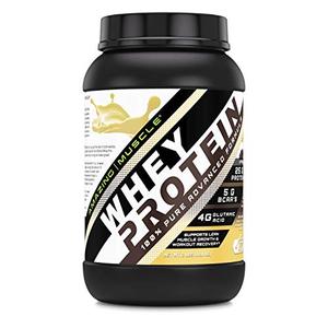 Amazing Muscle 100% Whey Protein Powder *Advanced Formula with Whey Protein Isolate as a Primary Ingredient Along with Ultra Filtered Whey Protein Concentrate (Vanilla, 2 lb) Clearance For Nice