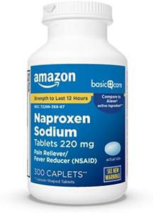 Amazon Basic Care Naproxen Sodium Tablets 220 mg, Pain Reliever/Fever Reducer (NSAID), Muscular Aches, Backache, Headache, Toothache, Minor Arthritis Pain Relief & More, 300 Count (Packaging may vary) Cheap Sale With Paypal