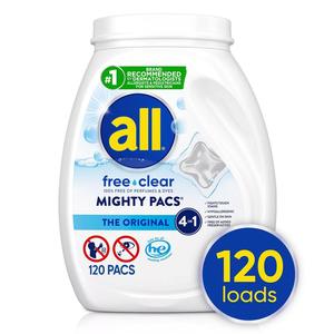 all free clear MIGHTY PACS Laundry Detergent Pacs, The Original, 120 ct. Purchase Sale Online