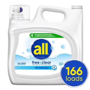 all free clear Liquid Laundry Detergent, The Original, 166 loads, 250 fl. oz. Low Pice Fee Shipping