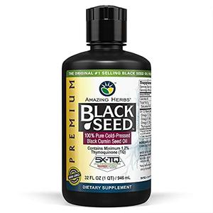 Amazing Herbs Premium Black Seed Oil - Cold Pressed Nigella Sativa Aids in Digestive Health, Immune Support, Brain Function, Joint Mobility, Gluten Free, Non GMO - 32 Fl Oz Very Cheap Pice