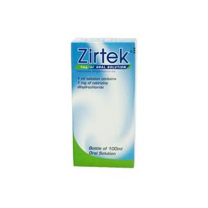 Zirtek Liquid Cetirizine 1mg/ml Oral Solution 100ml Buy Cheap Genuine