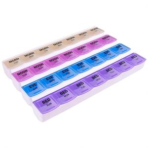 APEX 7-Day Mediplanner Pill Organizer, Weekly Pill Organizer, 4 Times A Day Color-Coded, Easy-Open, See-Through Lids, Organize Medication Or Vitamins by AM, PM, Evening and Bedtime Cheap Best Store To Get