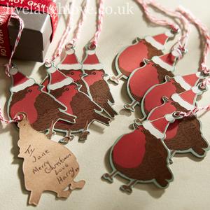 'Robin' Christmas Gift Tags - Set of 10 Deals Cheap Pice