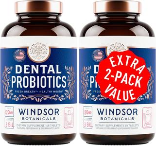 Windsor Botanicals 2-pack Dental Probiotics for Teeth and Gums - Advanced Probiotics for Bad Breath - 90 Tablets Sale Real