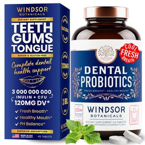 Windsor Botanicals Dental Probiotics for Bad Breath - With Advanced Probiotic Strains - 45 Mint Tablets Websites Cheap Pice