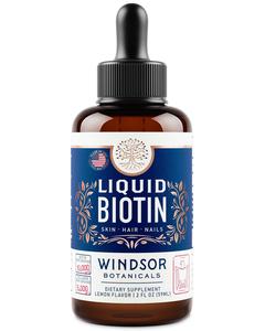 Windsor Botanicals Liquid Biotin Plus Collagen Peptides - Concentrated Hair, Skin, Nail, Joints Support - 2 oz Clearance Cheap Online