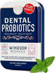 Windsor Botanicals Dental Probiotics in Tins - Teeth, Gums and Bad Breath - 45 Chewable Tablets Discount Outlet Store