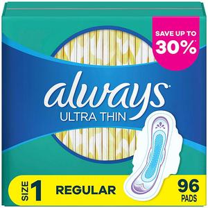 Always Ultra Thin Pads for Women Without Wings Unscented, 96 count Cheap With Credit Card