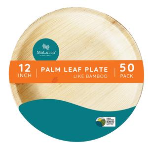 12 Round Palm Plates like Bamboo 50 PCs (Wholesale/Bulk) High Quality For Sale