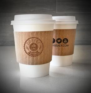 1 COLOR FRONT & BACK PRINTED COFFEE CUP SLEEVES Outlet Extremely