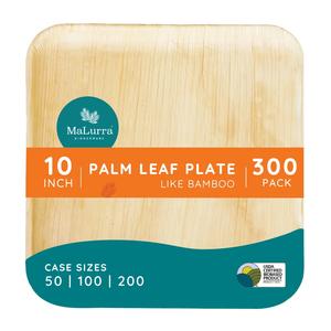 10 Square Palm Plates like Bamboo 300 PCs - 50 PCs (Wholesale/Bulk) Exclusive Online