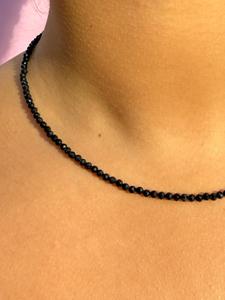 BLACK TOURMALINE FACET CHOKER NECKLACE Outlet Cheap Online