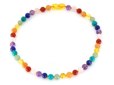 Chakra Rainbow with Baltic Amber and semi-precious gemstones Discount 2025 Newest