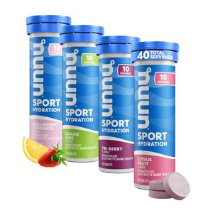 Nuun Sport Electrolyte Tablets - Dissolvable in Water, Mixed Flavors | 5 Essential Electrolytes for Hydration | 1g Sugar Drink Mix | Vegan, Non-GMO | 4 Pack (40 Total Servings) Pictures Online