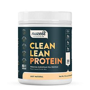 Nuzest - Pea Protein Powder - Clean Lean Protein, Premium Vegan Plant Based Protein Powder, Dairy Free, Gluten Free, GMO Free, Protein Shake, Just Natural (UNFLAVORED), 20 Servings, 1.1 lb For Cheap Pice