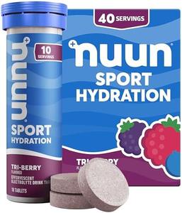 Nuun Sport Electrolyte Tablets - Dissolvable in Water, Tri Berry, 5 Essential Electrolytes for Hydration, 1g Sugar Drink Mix, Vegan, Non-GMO, 4 Pack (40 Total Servings) Pices Online