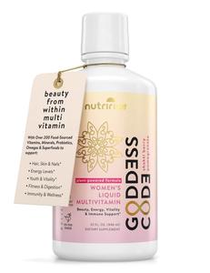 NutriRise Liquid Multivitamin for Women - Hair Skin & Nails Support | Vitamin C, D3, Biotin, Zinc & Probiotics for Gut Health, Energy & Immunity, Gluten Free Vegan 32 fl oz Sale Official