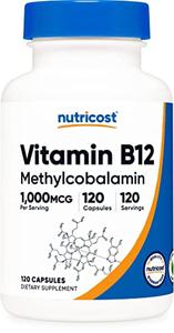 Nutricost Vitamin B12 (Methylcobalamin) 1000mcg, 120 Capsules - Vegetarian, Non-GMO & Gluten Free B12 Supplement Affordable Online