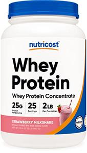 Nutricost Whey Protein Concentrate (Strawberry Milkshake) 2LBS - Gluten Free & Non-GMO View Cheap Online