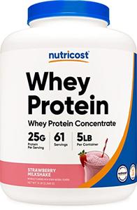 Nutricost Whey Protein Concentrate (Strawberry Milkshake) 5LBS - Gluten Free & Non-GMO Discount Best Pices