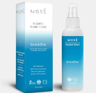 MOXE Breathe Shower Mist, Eucalyptus and Peppermint, Spa Steam Spray, Certified Natural 100% Essential Oils, Made in USA, Aromatherapy, Sinus Congestion Relief, Tension Relief, 4 Ounces (1 Pack) Buy Cheap 100% Original