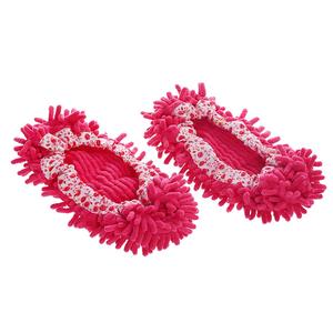 1 Pair Multifunction Dust Duster Slippers Cover Unisex Floral Mop Shoes Cover Cleaning Red Cheap With Mastercard