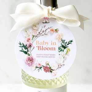 Classic Spring Floral Baby in Bloom Champagne Baby Shower Tags for Baby Girl 2025 Newest Cheap Online