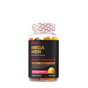 GNC Mega Men Essentials Multi Plus - Omega 3 Gummy, 60 ct Free Shipping Order