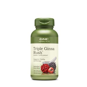 GNC Herbal Plus Triple Ginsa Rush, 100 Capsules, Supports Vitality and Energy Big Sale Sale Online
