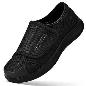 Gmedonm Men's Wide Width Shoes with Adjustable Lightweight for Diabetic Edema Plantar Fasciitis Bunions Arthritis Swollen Feet Elderly Seniors Velcro Straps Walking Shoes and Widening Elderly Shoes Cheap Sale Really