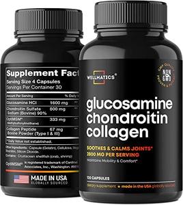 Glucosamine Chondroitin with MSM & Collagen - Made in USA - Natural Joint Support Supplement - Triple Action for Joint Health - Joint Discomfort Relief for Back, Knees, Hands - 120 Capsules Outlet Locations