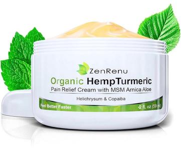 Organic Hemp Turmeric Pain Relief Cream (4 Oz) Economy Size by ZenRenu Get To Buy For Sale