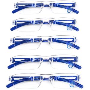 AQWANO Rimless Reading Glasses Computer Blue Light Blocking for Women Men, 5 Pack Clear Frame Readers Anti Glare/Eyestrain Lightweight Comfortable, 1.75 Discount Cheap Online