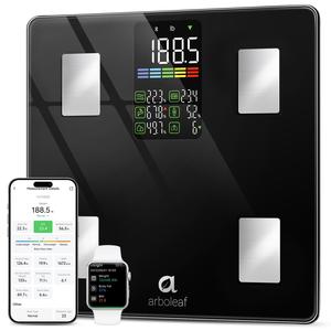 arboleaf Scale for Body Weight and Fat, High Accuracy Digital Smart Bathroom Scale, Large LED Display Weight Scale for BMI Muscle, 14 Body Composition Analyzer, 500lbs, FSA HSA Eligible Cheap Pice Wholesale