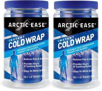 ARCTIC EASE Instant Cold Wrap Compression Therapy Pain Swelling Reuseable 2 PACK Excellent
