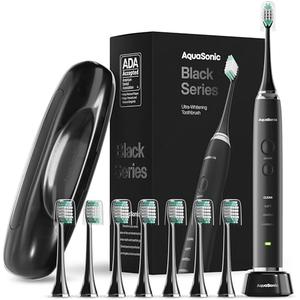 Aquasonic Black Series Ultra Whitening Toothbrush ADA Accepted Power Toothbrush - 8 Brush Heads & Travel Case 40,000 VPM Electric Motor & Wireless Charging - 4 Modes w Smart Timer Huge Surprise Cheap Online