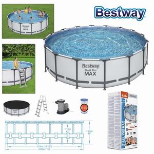 Bestway Piscina Redonda Branca com Diam 488 x 122 cm Bomba Escada e Filtro Cheap Fashionable