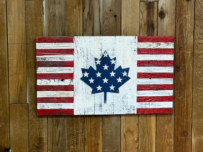 USA & Canada 3D Hybrid Flag Buy Cheap Pices