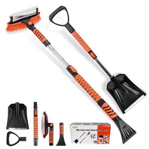 42'' Ice Scraper and Extendable Snow Brush Emergency Snow Shovel Snow Broom with Foam Grip 180 Pivoting Brush Head Snow Scraper for Cars, Trucks, SUVs, Vehicle Outlet Websites