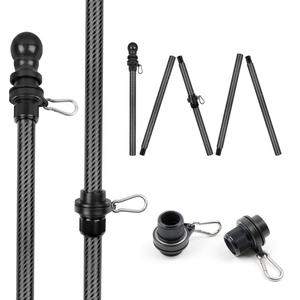 Carbon Fiber Black Flag Pole 6FT Flag Pole For House With Bracket No Flag (1.02" Diameter, Black)- HIBLE Top Quality Cheap Pice