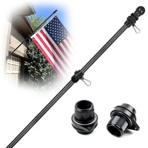 Carbon Fiber Black Flag Pole 6FT Flag Pole For House No Mount No Flag (1" Diameter, Black)- HIBLE Outlet Locations Cheap Pice