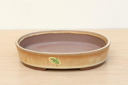 (B) Tongrae Glazed Oval Bonsai Pot - 6" Tan Shipping Outlet Store Online