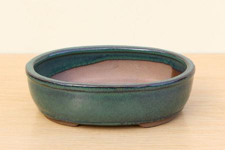(B) Glazed Oval Bonsai Pot - 6" Sea Green Discount Latest Collections
